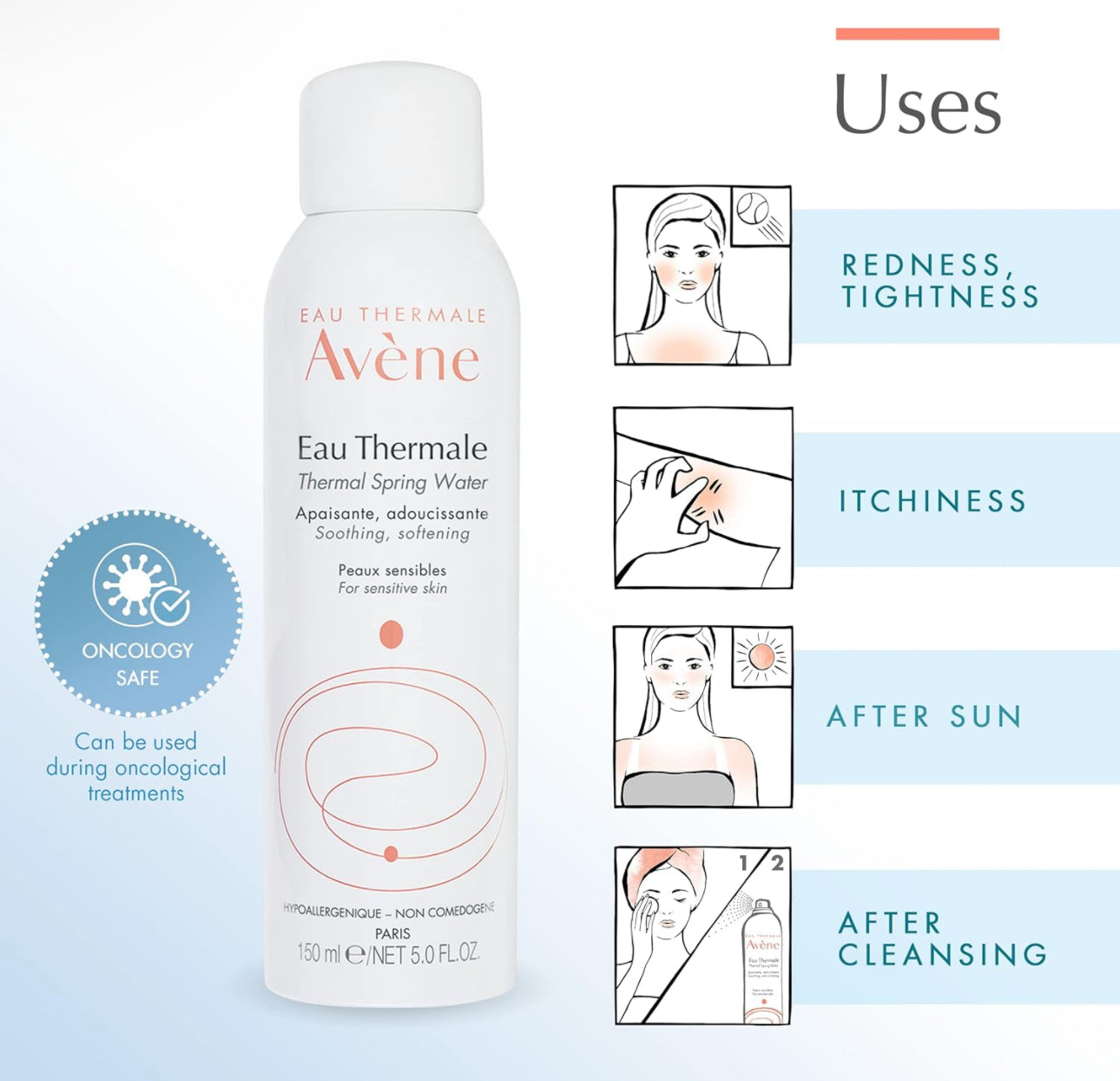 Avene Facial Mist, 5 fl. oz., | thermal spring spray | soothing & calming for post care