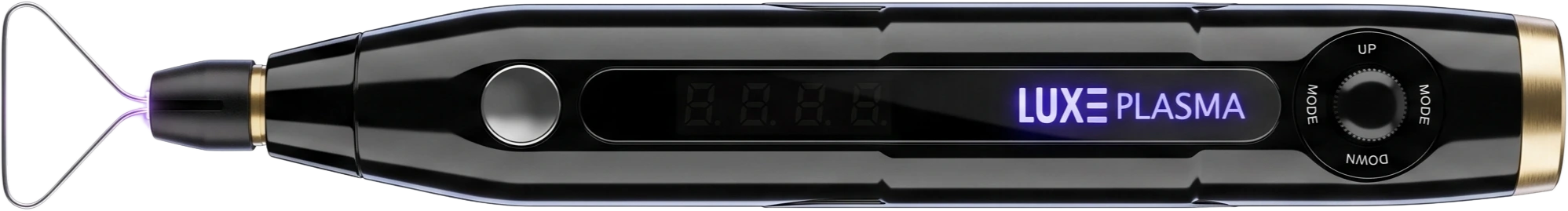 LUXEplaxel plasma pen lying horizontal, tip to the left